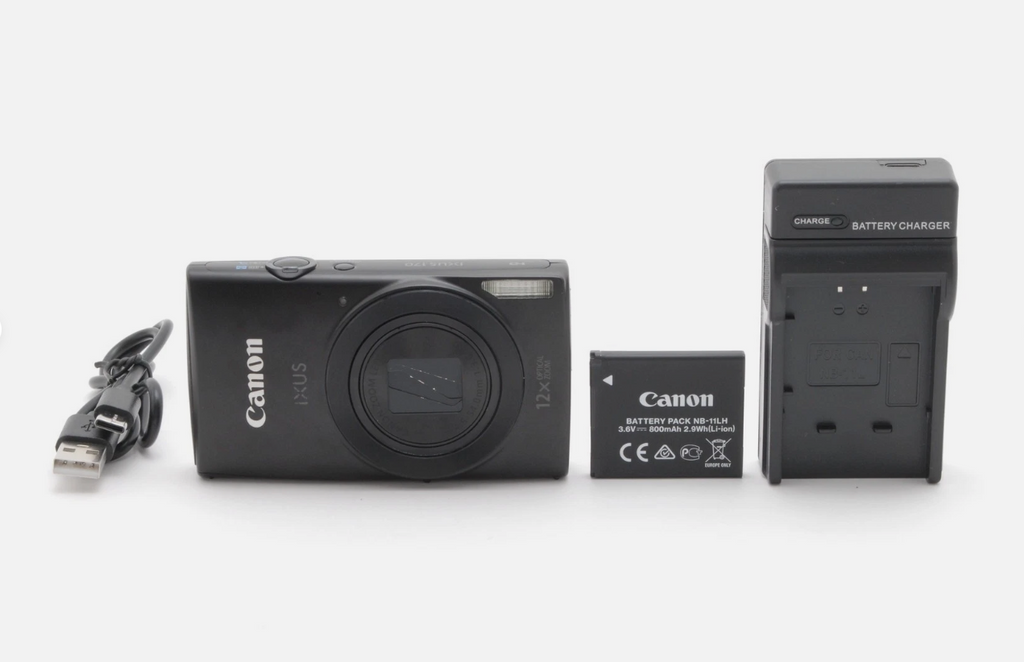 Canon IXUS170 Black 20MP Compact Digital Camera From JAPAN